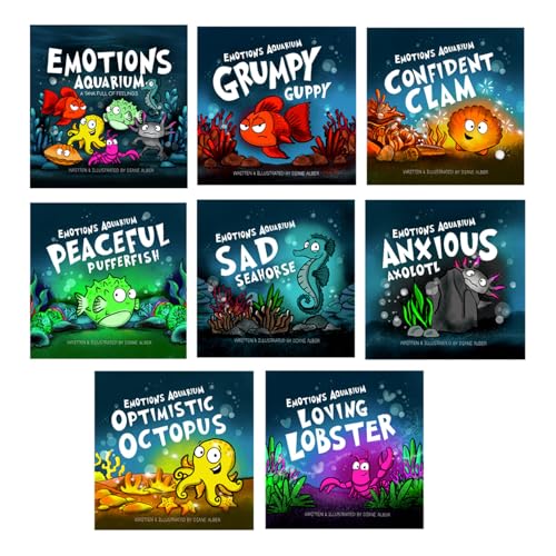 Image of Emotions Aquarium 8 Book Box Set (Books 1-8: Axolotl, Guppy, Clam, Octopus, Lobster, Pufferfish, Seahorse, & Aquarium Crew)