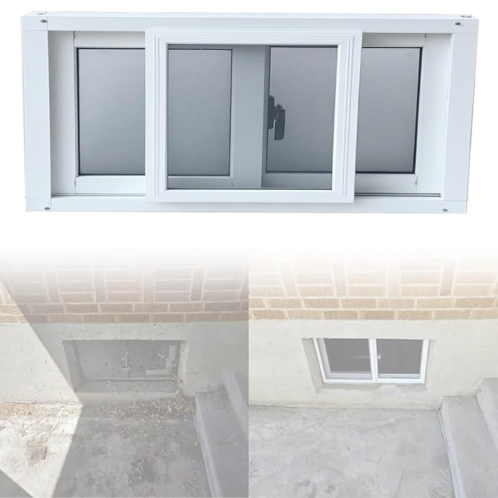 Ventana corredera con pantalla para iluminar el cobertizo o gallinero rural