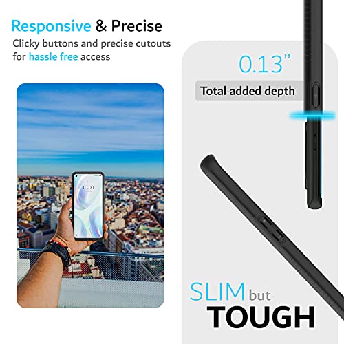 Tudia Dualshield Designed For Oneplus 8 5G Uw (Verizon Version) Case, [Merge] Shockproof Tough Dual Layer Hard Pc Soft Tpu Slim Protective Case Cover - Matte Black #TOP3