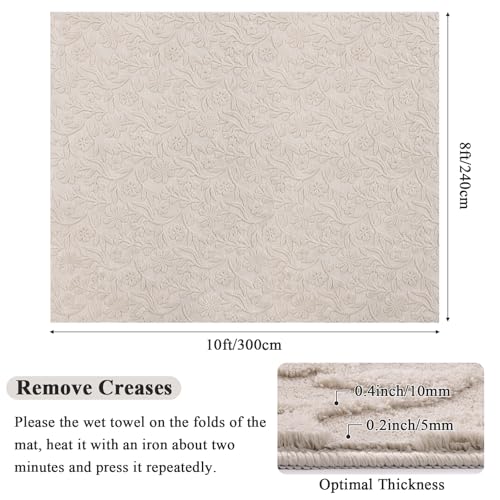 Tapete decorativo Boho 8x10 Beige para sala y dormitorio miniatura 2