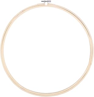 DOITOOL Wood Cross Hoop Embroidery Hoop Bamboo Circle Cross Ring Wood Display Frame Hand Embroidery Kit for DIY Art Craft Sewing Cross 12 inch Sewing Hoop