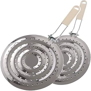 2 Pack Double Thickening Heat Diffuser Reducer Flame Guard Simmer Plate, Stainless Steel