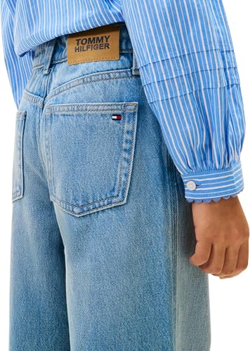 Jeans Kg0kg08963 Tommy Hilfiger Mabel Wide Leg suelto de niña en denim azul claro 3