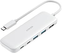 Vista 8 de Anker Hub USB C, divisor USBC a HDMI 5 en 1 con pantalla 4K, 1 puerto USB-C de 5 Gbps alimentado y 2 puertos de datos USB-A 3.0 de 5 Gbps