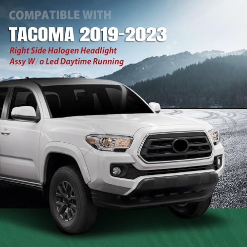 Image of GRAND ORANGE Right Side Headlight Assembly W /O LED Daytime Running Light Front Headlamp Compatible with Toyota Tacoma SR5 Crew Cab /Extend Cab pickup 2019-2023 Clear