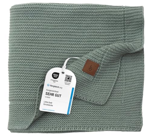 Image of Alina Soft Knit Baby Blanket 30x40 in, Green - Oeko-Tex Certified, Breathable Swaddle & Receiving Blanket for Newborns, Crib & Stroller, Machine Washable