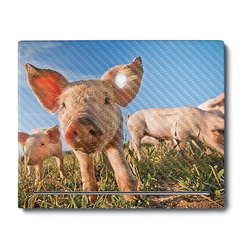 Image of MightySkins Carbon Fiber Skin Compatible with Alienware X16 R1 (2023) Full Wrap Kit - Pig Face | Protective, Durable Textured Carbon Fiber Finish | Easy to Apply & Change Styles | Made in The USA
