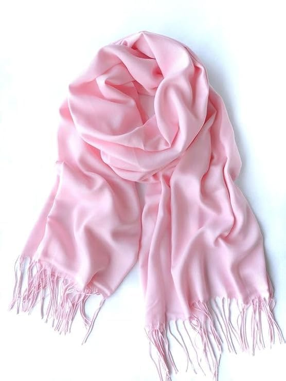 Plain Fashionable Winter Wear Thin Scarf/Stole/Shawl For Baby Girls Womens(Baby Pink)-image-9