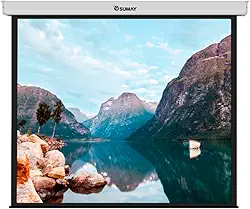 Tela de Projeção Retrátil, SUMAY, TRQS84 43, Branco/Preto