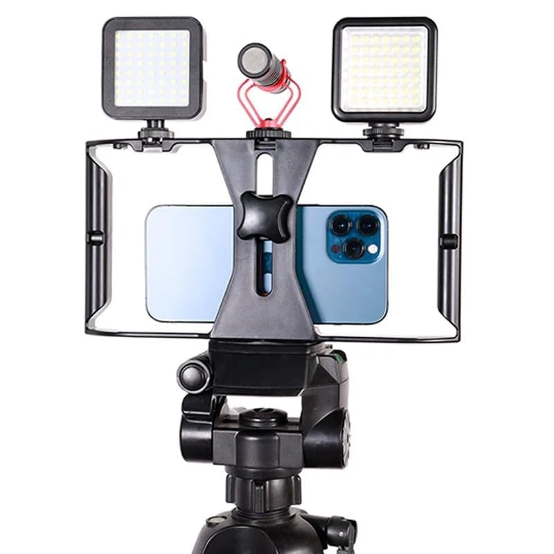 Pro Smartphone Video U-Rig - Handheld Phone Stabilizer Cage & Tripod Mount with 3 Cold Shoe Mounts for Vlogging & Filmmaking - Compatible with iPhone 17/16 Pro Max, Samsung S26 & Android-image-40
