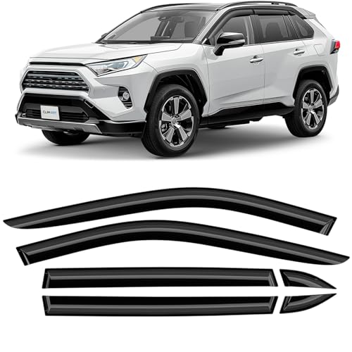 CLIM ART Incredibly Durable Rain Guards for Toyota RAV4 2019-2025, Original Tape-on Window Deflectors, Vent Deflector, Window Visors, Car Accessories, 6pcs. - 419460