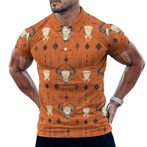 Polo de golf pour homme évacuation humidité orange contre la chaleur sur le green