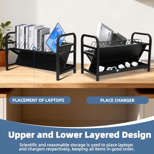 Support de charge ordinateur portable et rangement iPad à 14 emplacements - 6