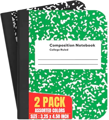 Mini cahier de composition en marbre ligné 80 feuilles 1InTheOffice (Lot de 2)