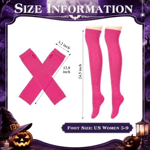 Image of Geyoga Arm Warmers Leg Warmers Striped Thigh High Socks Fingerless Gloves Stockings Christmas Halloween