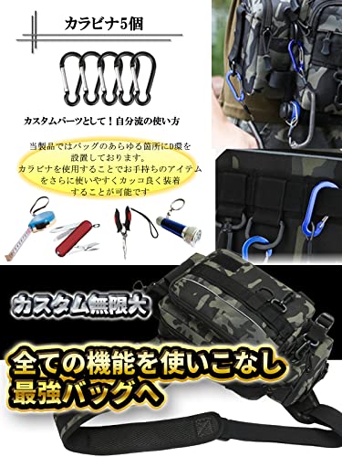 【nda-style】釣りバッグ フィッシングバッグ ショルダーバッグ 多機能 大容量 タックルバッグ ランガン (ブラック) 6枚目