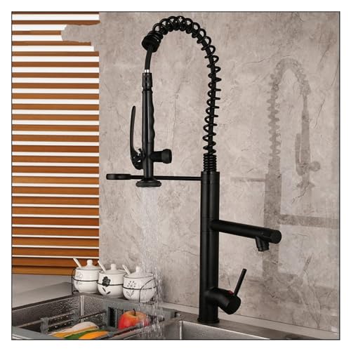 Mitigeur évier douchette extractible robinet cuisine noir mat 2 jets
