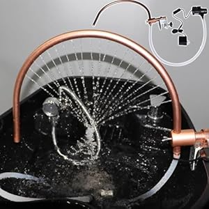 Water Circulation Head Spa Frame, Spa Basin Faucet, Head Therapy Device for Salon Waterfall Shampoo Bed Massage Accessories, 180° Arc Design, 21 Water Outlet Holes, Head Spa Equipment