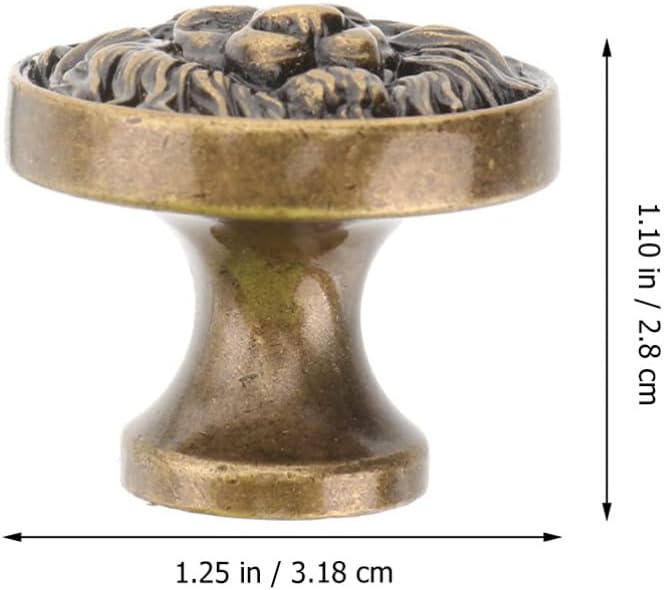 Cabinet Knob Lion Head Handle: 2pcs Zinc Alloy Drawer Dresser Knobs and Handles Door Pulls Handle Single Hole Knobs for Kitchen Bathroom Dresser Furniture Accessories