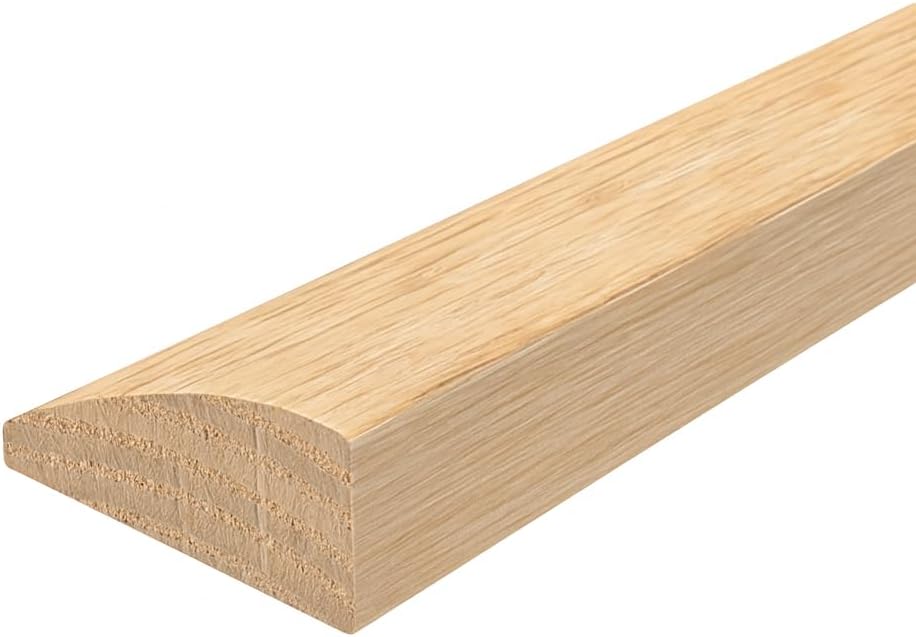 36" Red Oak Butt Edging/Reducer – 3/4" Thick x 1-3/4" Wide Unfinished Solid Oak Transition Strip with Installation Holes – Flooring Trim for Hardwood, Laminate & Engineered Floors