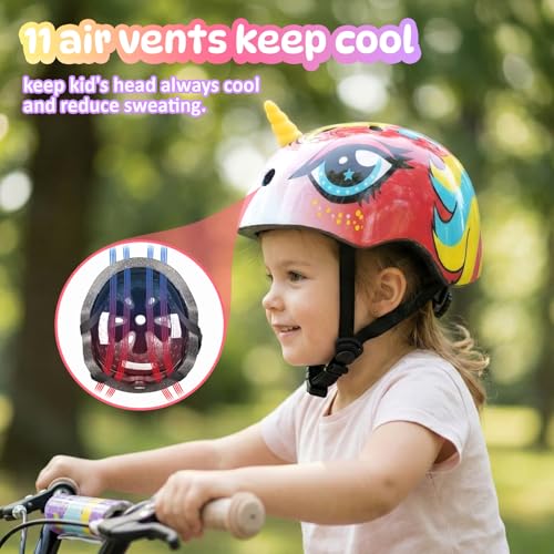 Image of Toddler Kids Bike Helmet, Adjustable and Multi-Sport, 3 Sizes for Ages 1-2-3-5-8-14 Years Child Infant Boys Girls