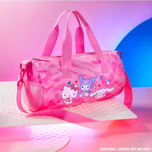Hello Kitty Sports Duffel Bag - Pink, Cartoon Pattern - 14.9x7.8x7.8 inches - Adjustable Shoulder Strap - Zipper Closure - Carrying Handles - Perfect for Girls, Teens, or Women2