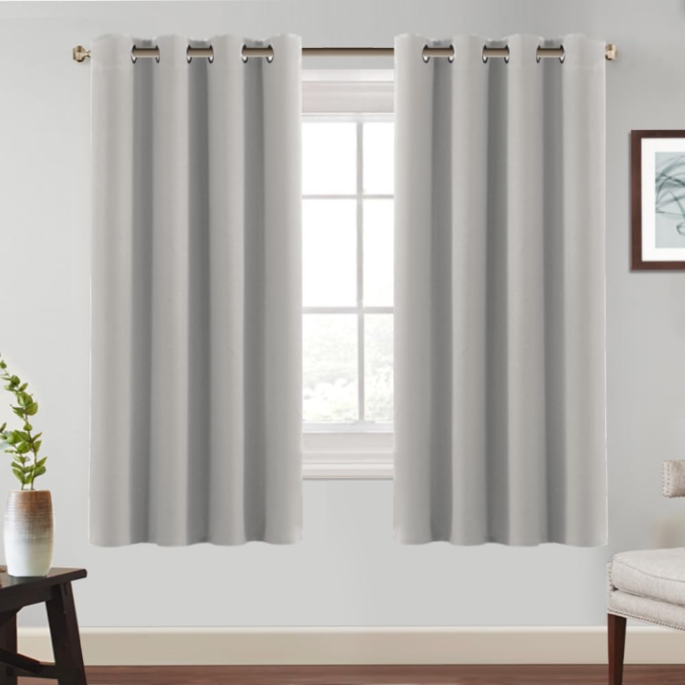 BellaHills Tende Oscuranti per Interni Isolanti Termiche con Anelli Tenda Finestra per Camera da Letto e Soggiorno Tende per Salotto Moderne, 2 Pezzi 140L x 175A cm, Pietra Pomice