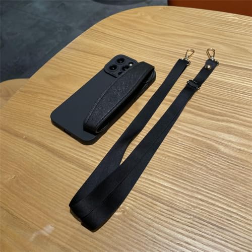 Étui de téléphone souple avec dragonne pour iPhone 13 coque collier marron foncé - 3