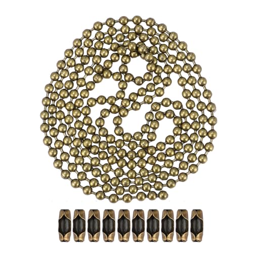 CLISPEED Cadena de Tracción de Metal de 1 Metro con 10 Hebillas de Conexión Interruptor para Ventilador de Techo y Lámpara Accesorio Portátil para Encendido y Apagado Uso Doméstico y