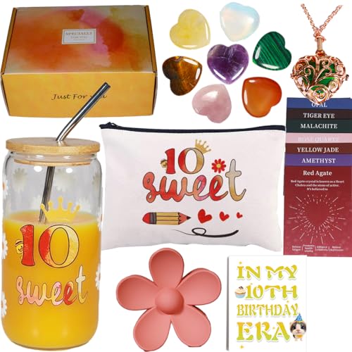 Carselage 10 Year Old Girl Gifts, Unique Sweet 10 Year Old Birthday Gift Ideas, Happy 10th Birthday Decorations Gifts for Teenager Girls, Younger Sister, Daughters, Granddaughters