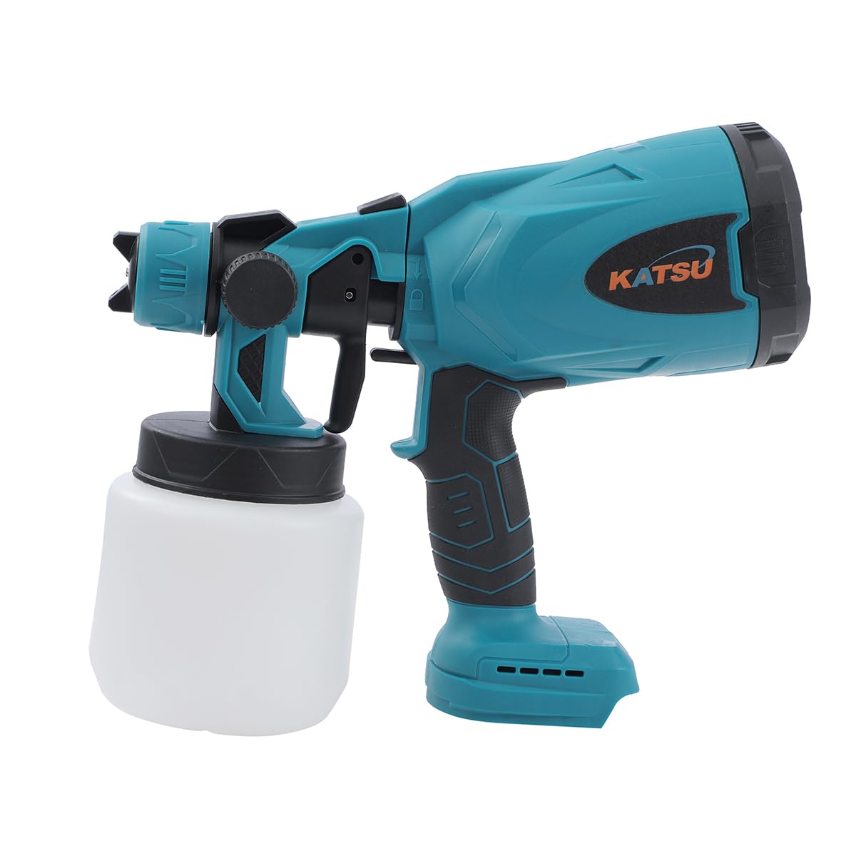 KATSU FIT-Bat 21V Pulverizador de Pintura a Batería 800ml con Boquilla 1,8mm y 2,0mm para Pintar Techos Vallas Paredes Muebles y Tractores, sin Batería ni Cargador