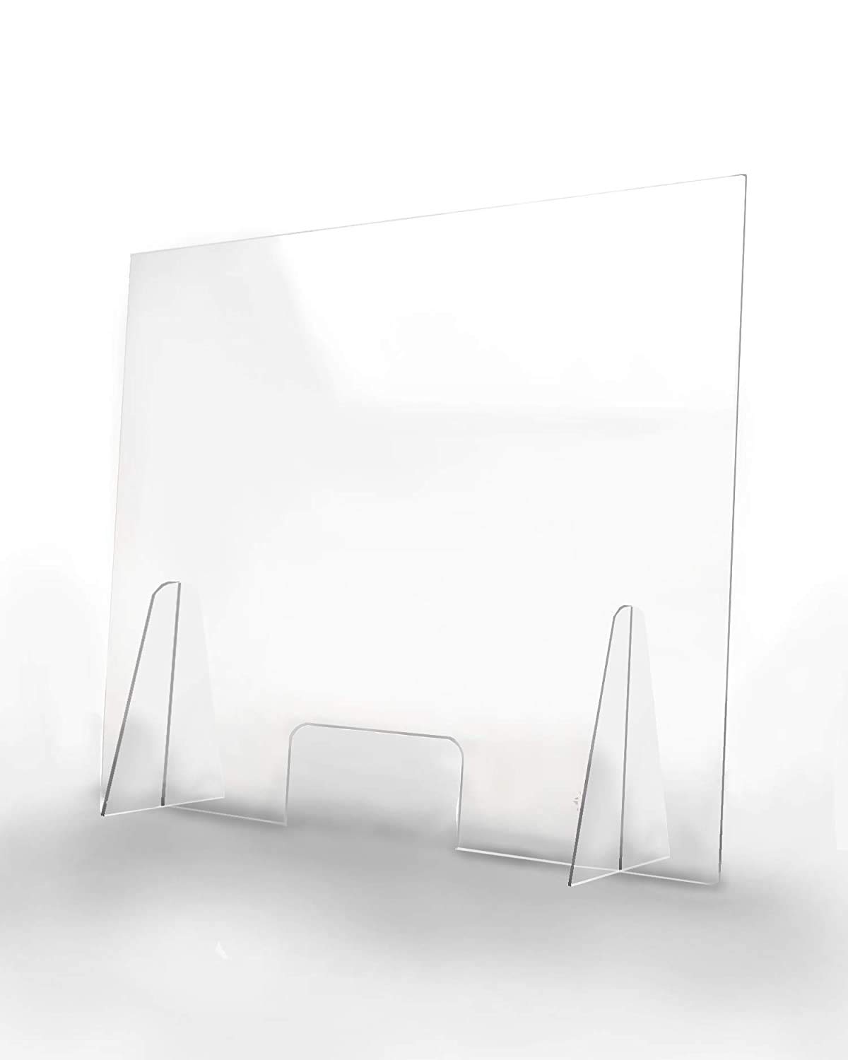 OGGETTANDO parafiato barriera protettiva parasputi separatore per banconi in plexiglass protezione da banco scrivania (L100xH70 foro 35x15)