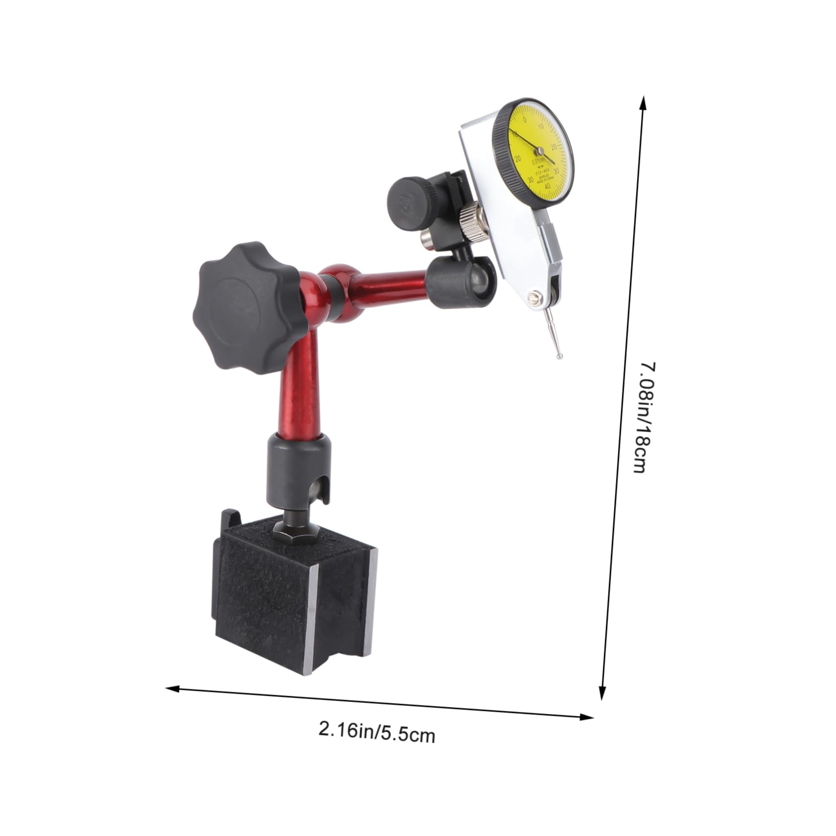 Base Magnética Flexible Indicador de Cuadrante, Metal Abs