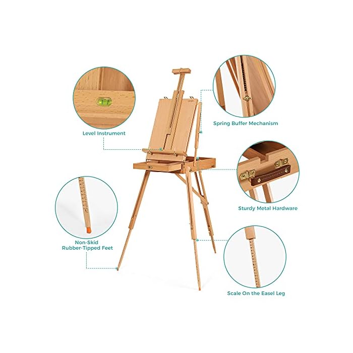 VISWIN French Easel, Hold Canvas up to 34", Beech Wood Adulstable