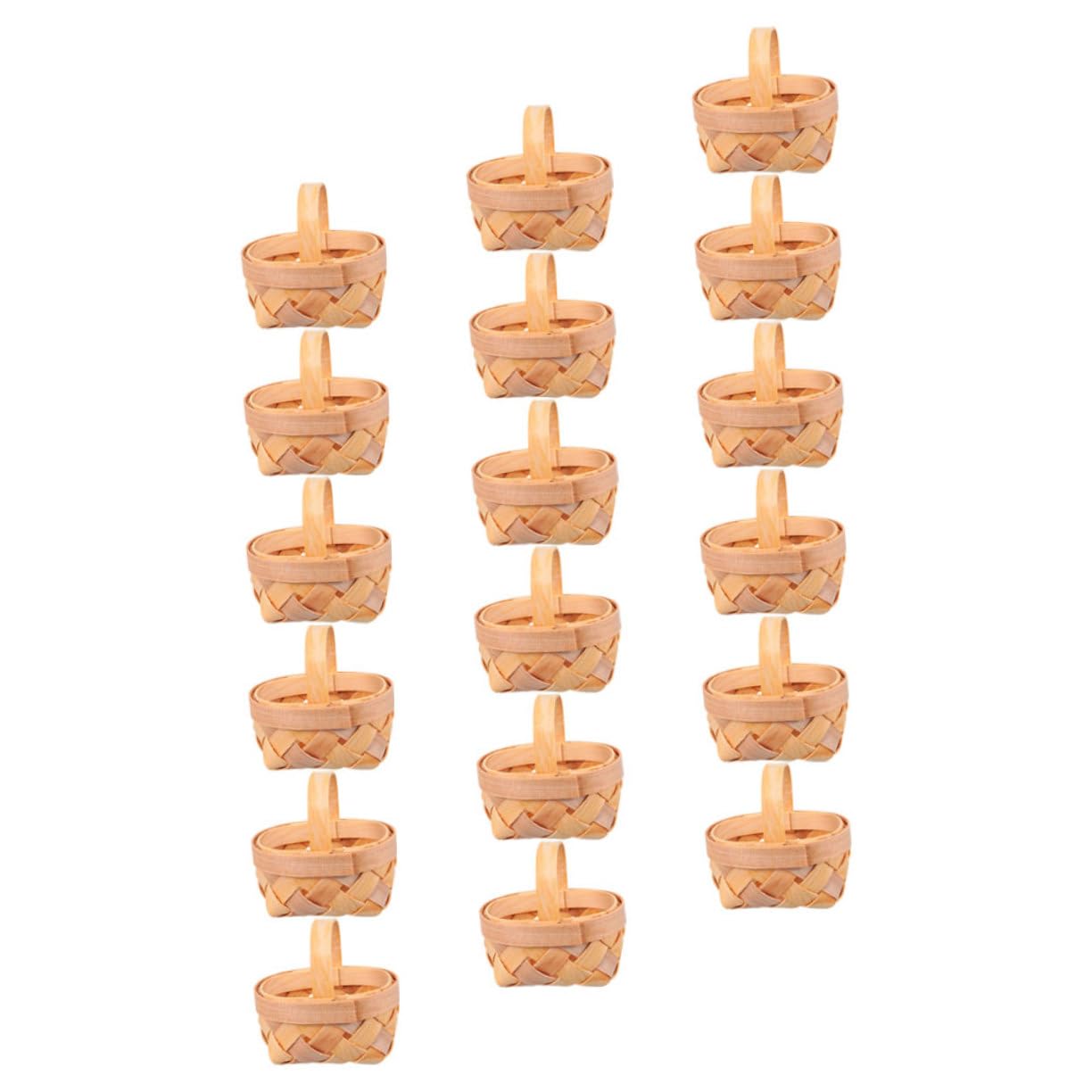 Garneck 18pcs Handmade Mini Woven Baskets Small Rattan Candy Storage Decorative Basket Set