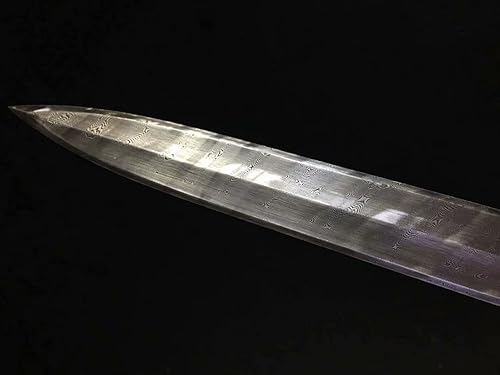 Miniatura 3 de Espadas chinas, Espada Rey Dragón Real, Hojas de acero de Damasco forjado, accesorios de latón, vaina de ébano, negro