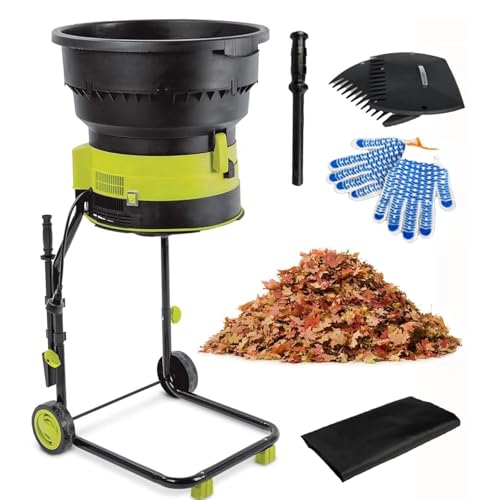 LSBHPPD 2500w Broyeur à Feuilles électrique Broyeur De Compost Broyeur De Branches Hachoir à Feuilles Broyeur De Feuilles De Jardin,Diamètre De L'entonnoir...