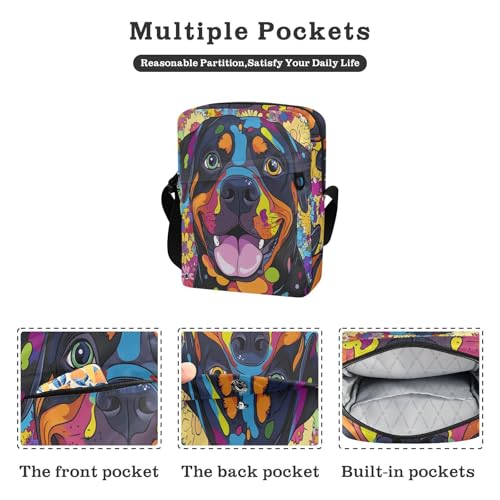 messenger bag cute mens shoulder bag Shoulder Handbag Adjustable Strap for Outdoor Daily Outdoor Daily- Funny Rottweiler Dog2