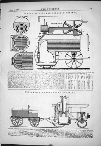 Ingegneria portatile 1879 del trasporto del vapore...