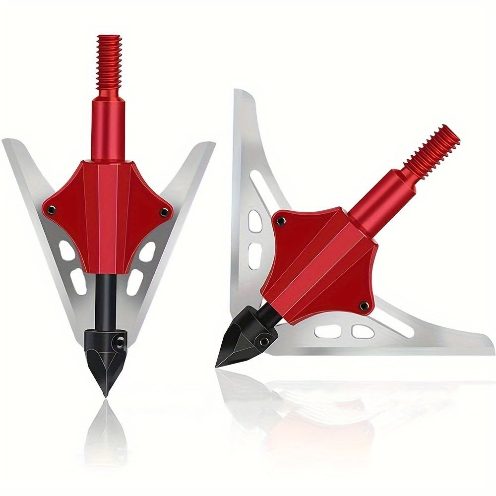 JIANZD Archery Broadheads 100 Grain Fixed 2 Blades Stainless Steel Hunting Broadheads for Crossbow Recurve Bow and Compound Bow