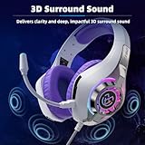 Tatybo Gaming Headset for PC Ps4 Ps5 Switch Xbox Mobile with Noise Cancelling Mic, Wired Gaming Headset with 3D Surround Sound Stereo, RGB Light - Image 2