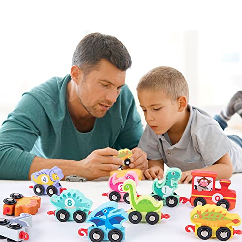 Atoylink Wooden Dinosaur Train Set With Numbers Montessori Learning Educational Toys Birthday Gifts For Kids Toddlers Boys Girls Age 1 2 3 4 #TOP4