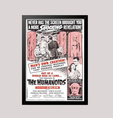 Image of Vintage The Humanoids Sci-Fi Horror Movie Wall Art Poster Print (A3 Framed - Black Frame)