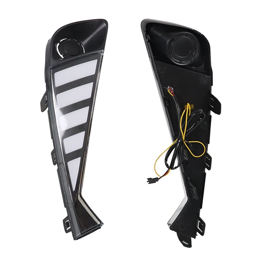 2 pz. Macchina Leggero drl. Luce di Marcia Diurna con Diagramma dinamico Giallo di RUNCO Lampada da Daylight fendinebbia Adatta for Toyota C-HR CHR 2020 2021 Fendinebbia
