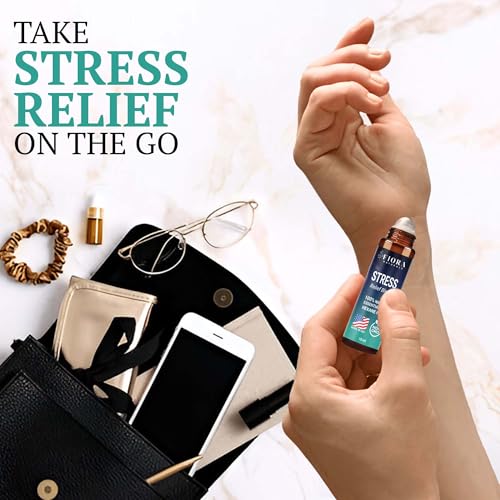 Image of Stress Relief Essential Oil Roll On - Calming Essential Oils Blend for Relaxation & Wellness Rituals - Aromatherapy Roller, Destress Gifts for Women & Men by Fiora Naturals