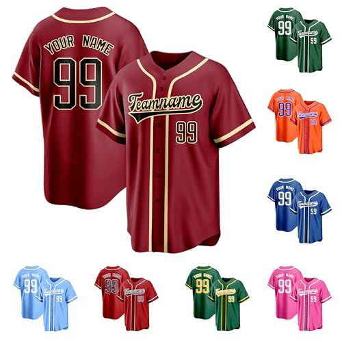 Camiseta personalizada de béisbol con nombre y número para equipos, hombres, mujeres y jóvenes miniatura 1