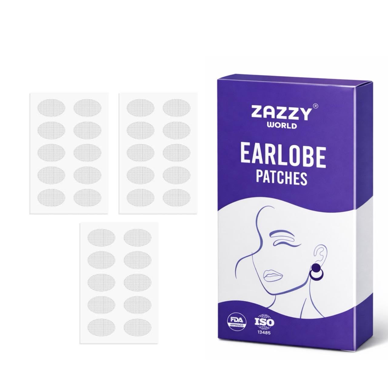 Invisible Ear Lobe Support for Earrings Earlobe Tapes and Stickers Earring Supporter for Heavy Earrings Support Patches Girls & Women (Pack of 30)-image-17
