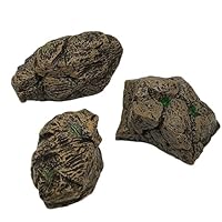 MiOYOOW Kletterdekoration für Reptilienwälder, 3 CPS-Steine/Astform, Hohl Stamm Simulation Baumstamm Holz Polyresin Landschaft Aquarium Dekoration für Reptilien, Frösche, Spinnen und Bartagame