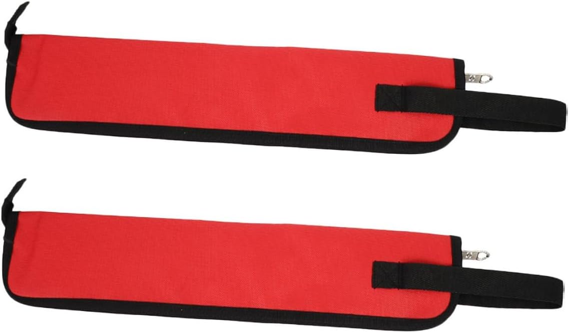 2pcs Drumstick Carrying Case Bag with Strap for Drum Set Mallet Holder Portable Red Stick Pouch Organizer for Drummers