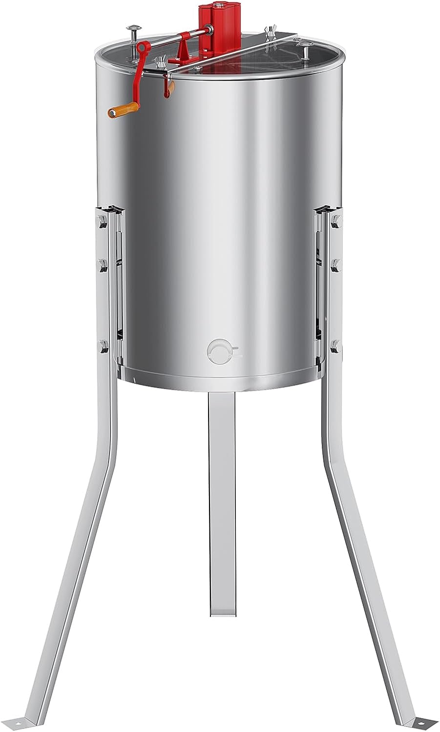 4/8 Frame Manual Honey Extractor, Food-Grade Stainless Steel Honey Spinner, Beekeeping Honeycomb Drum with Transparent Lid, Height-Adjustable Stand, Durable Apiary Centrifuge Equipment Manual-4/8 Frame 1